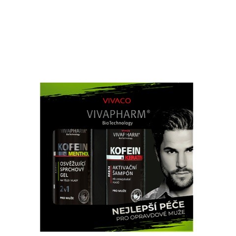 Kazeta Men kofein Spg +šampon s keratinem 200ml - Kosmetika Pro muže Dárkové kazety